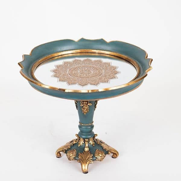 Platou Gold Green din Rasina cu Oglinda D25x20cm