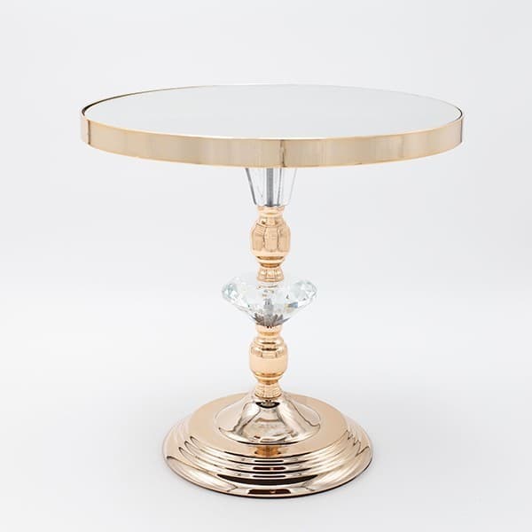 Platou Golden din Metal cu Oglinda D30x30cm