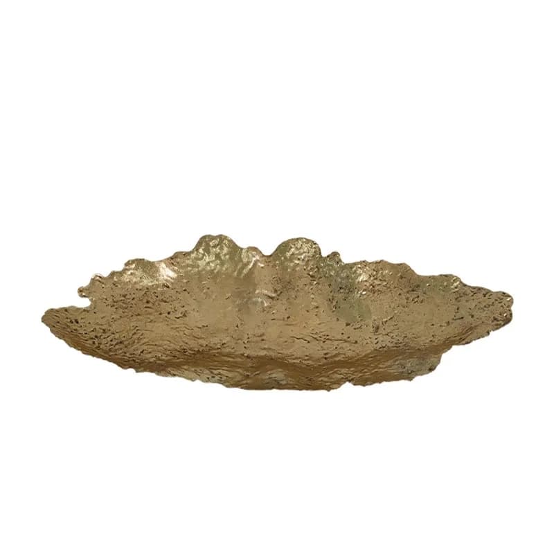 Platou Golden Leaf din Aluminiu 45x23x7cm