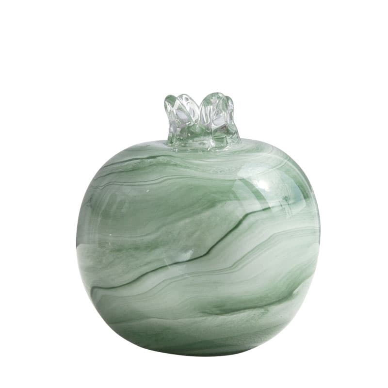 Rodie Decorativa Green Stripes din Sticla D9x11cm