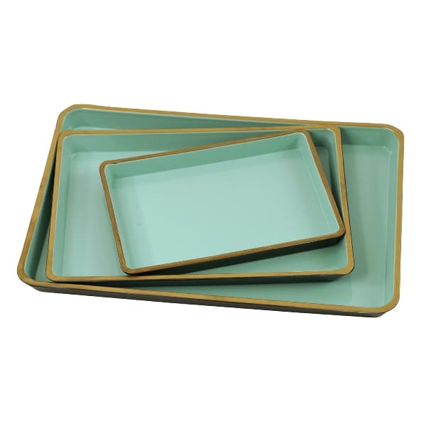 Set 3 Tavi Turquoise din Plastic 32x22x2cm