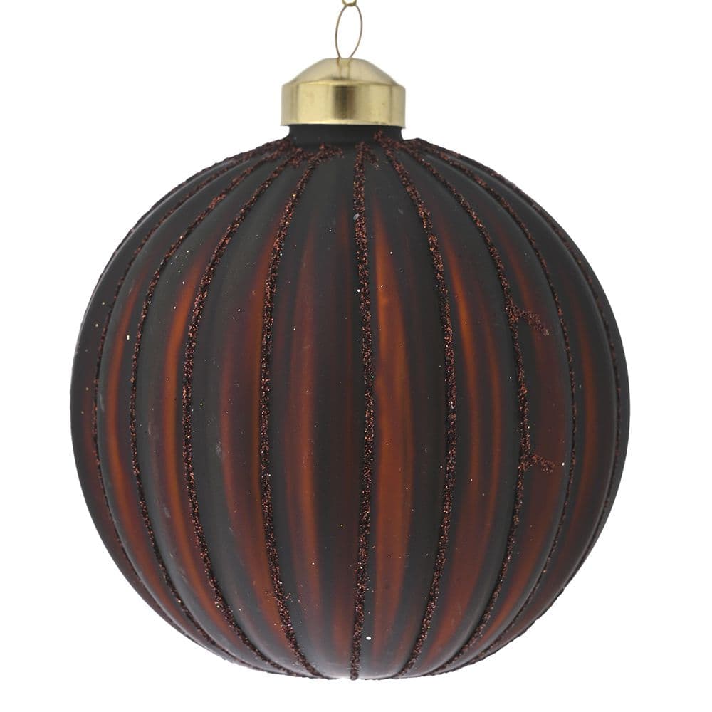 Set 4 Globuri Brown din Sticla 10cm