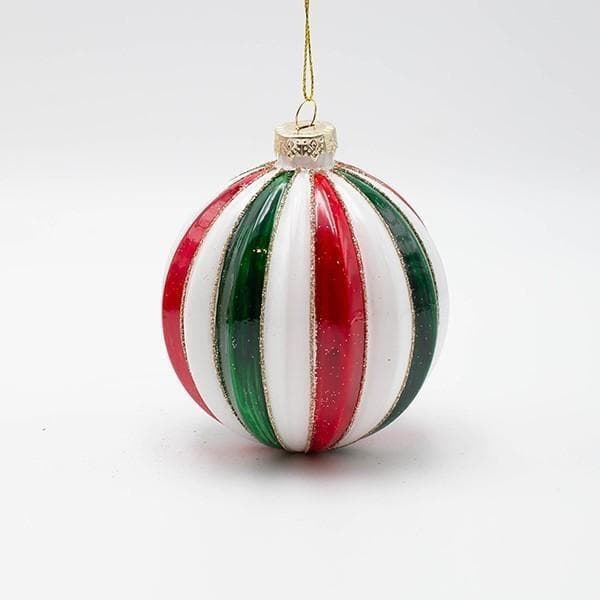 Set 4 Globuri Red Green din Sticla D10cm