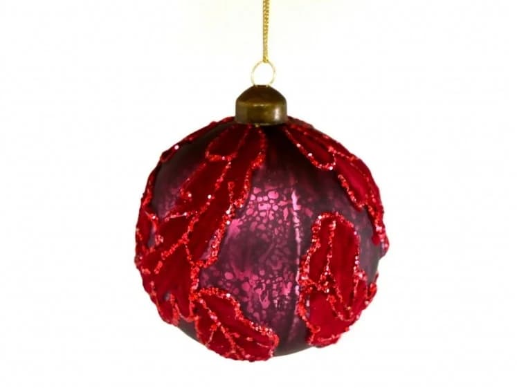 Set 6 Globuri Burgundy din Sticla D10cm
