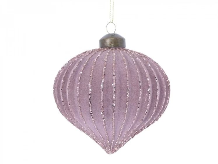 Set 6 Globuri Dark Pink din Sticla D10cm