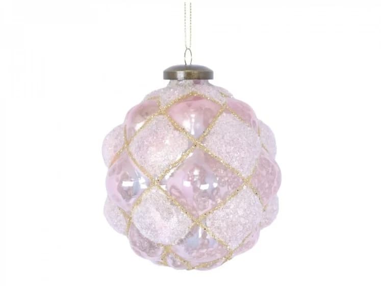 Set 6 Globuri Pink din Sticla D10cm