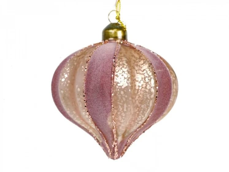 Set 6 Globuri Pink Golden din Sticla D10cm