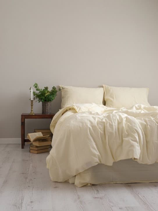 Set Lenjerie pentru Pat Limasso Stonewashed Standard Akdeniz Kremi