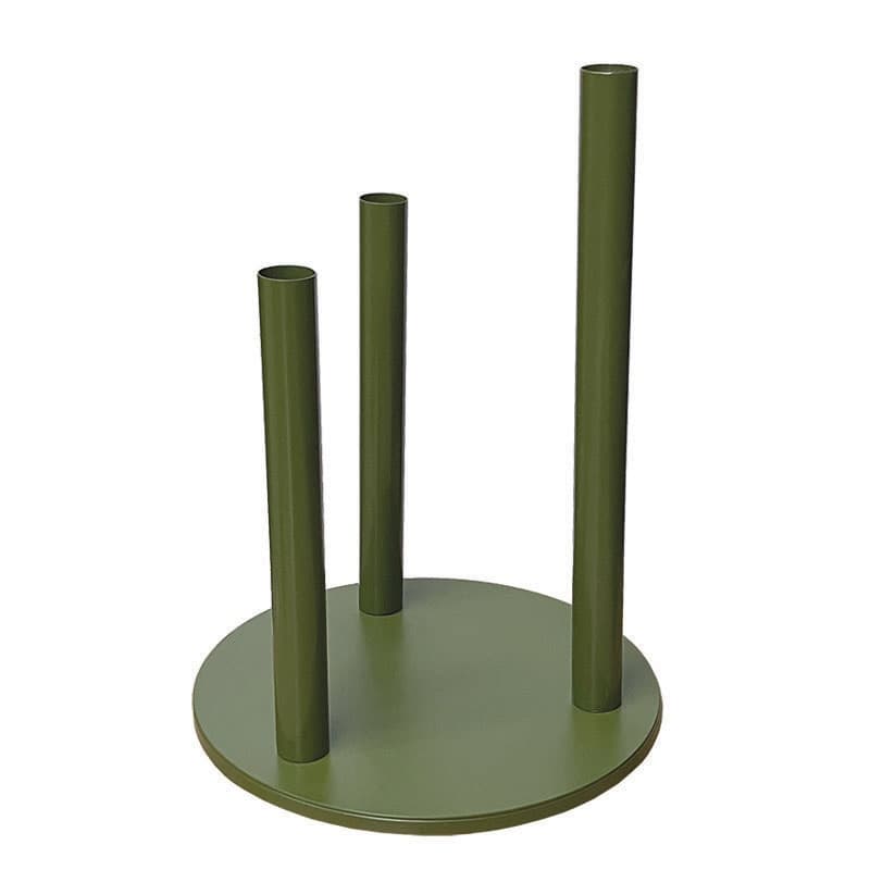 Suport pentru 3 Flori Verde din Metal D30x40cm