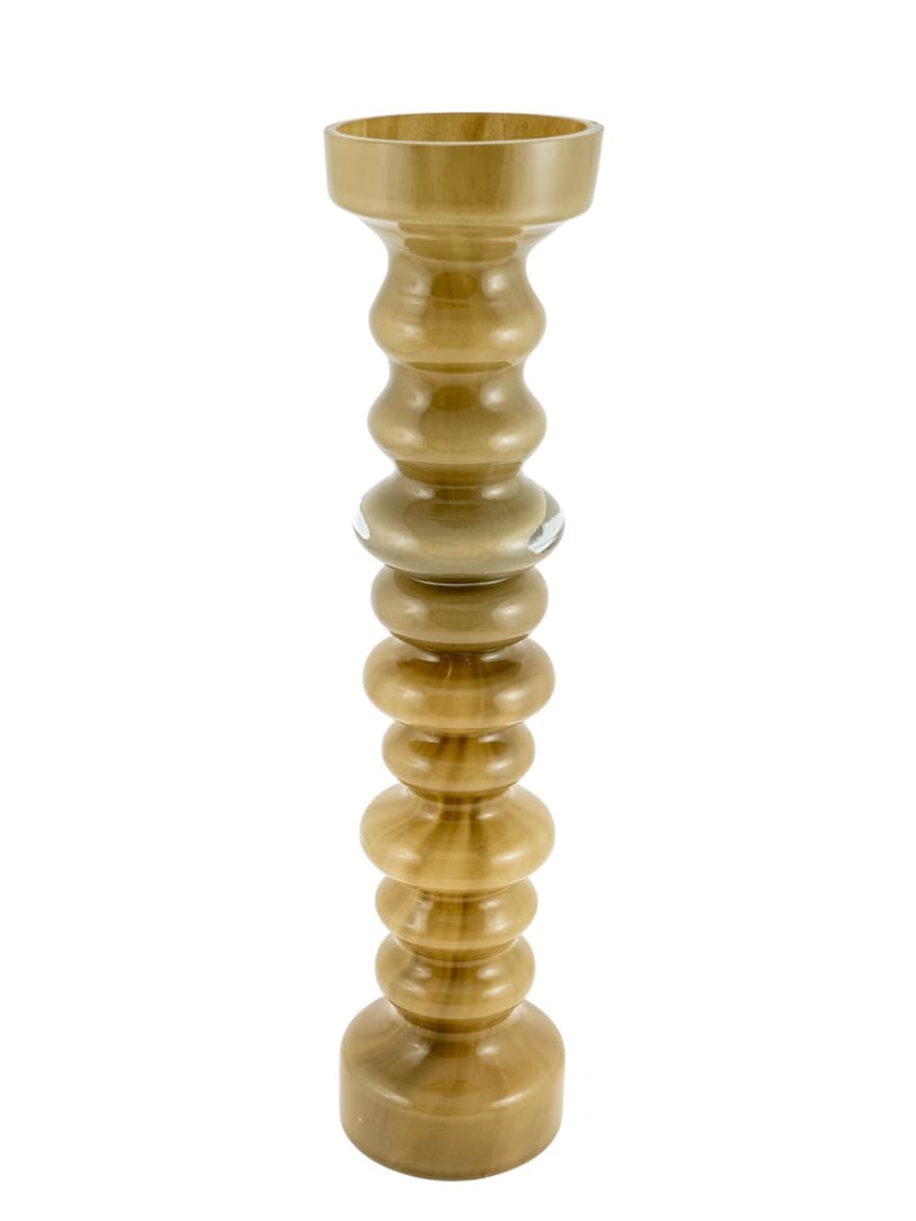 Suport pentru Lumanare Beige din Sticla D11x44cm