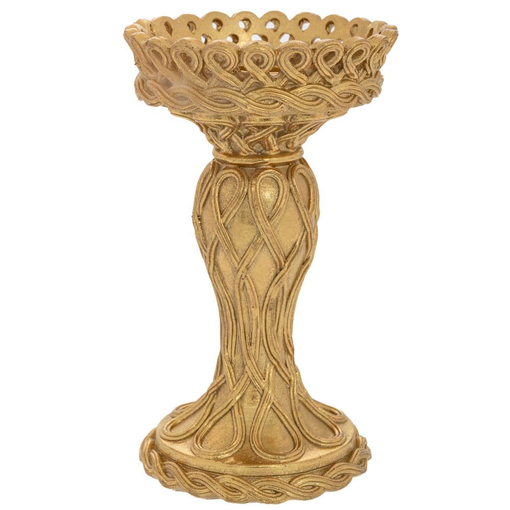 Suport pentru Lumanare Gold din Rasina D11x18cm