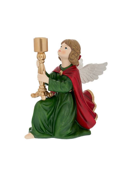 Suport pentru Lumanare Green Red Angel din Rasina