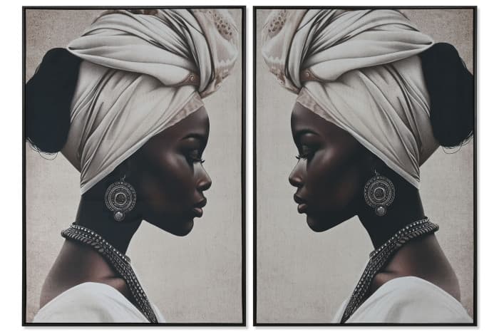 Tablou African Woman White Brown 83x123cm