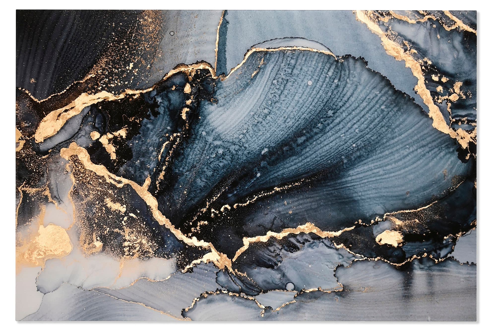Tablou Blue Gold din Sticla Securizata 150x0.5x100cm