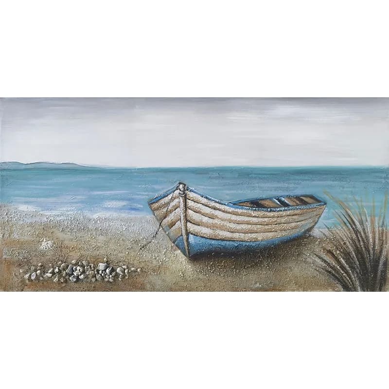 Tablou White Blue Boat 120x60cm