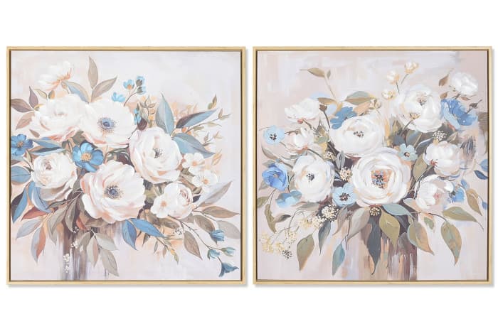 Tablou White Blue Flower Pot 60x4x60cm