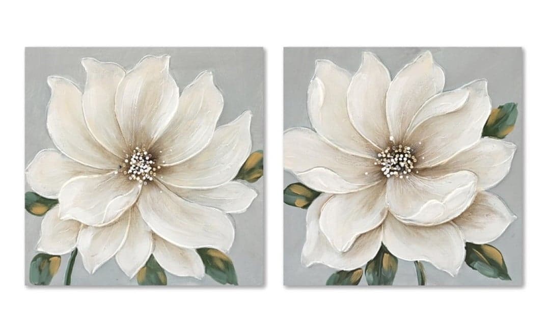 Tablou White Flower 40x3x40cm