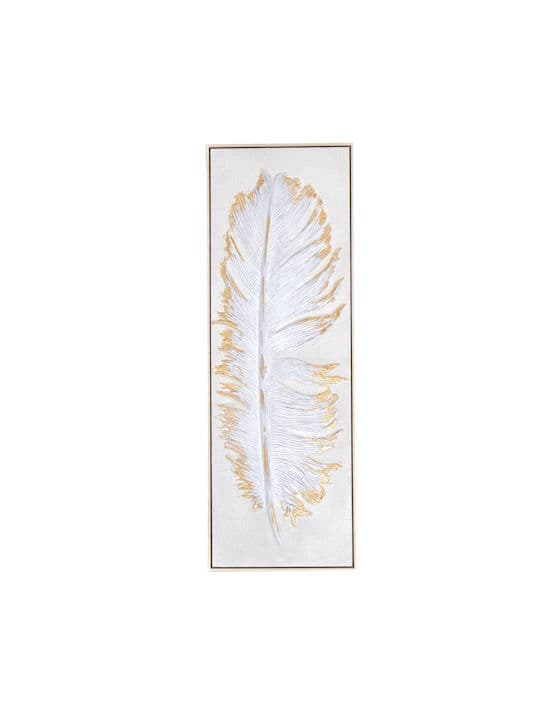 Tablou White Gold Feather 40x120cm