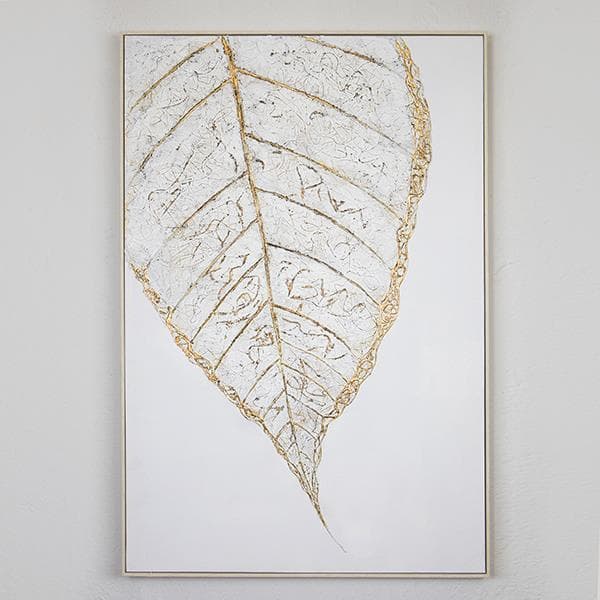 Tablou White Gold Leaf 82x122x5cm