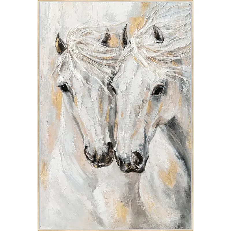 Tablou White Golden Horses 103x153cm