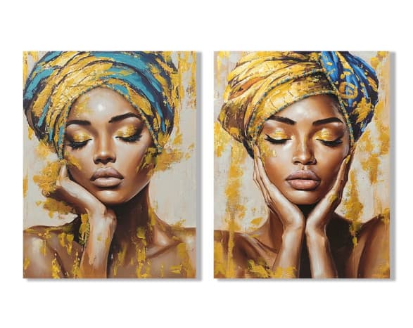 Tablou Yellow Blue Female 90x3x120cm