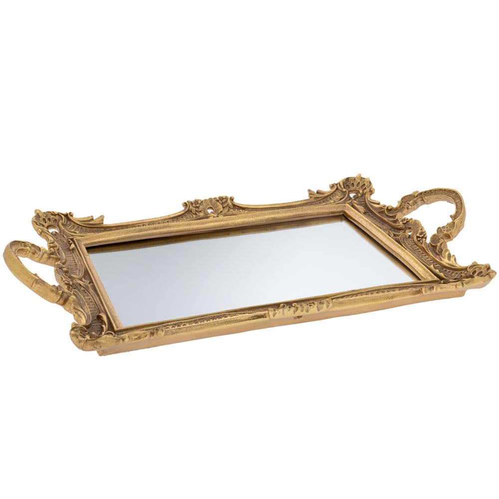 Tava Bronze din Rasina cu Oglinda 48x29x6cm