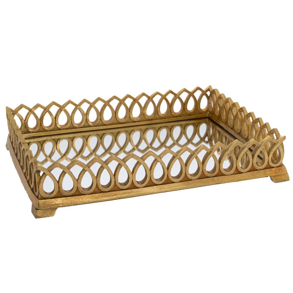 Tava Gold din Rasina cu Oglinda 33x24x7cm