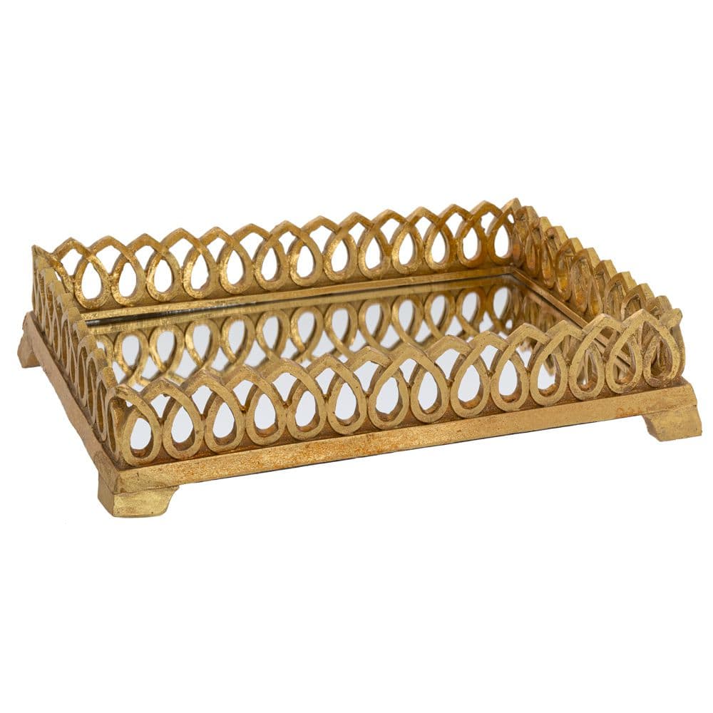 Tava Gold din Rasina cu Oglinda 40x30x8cm