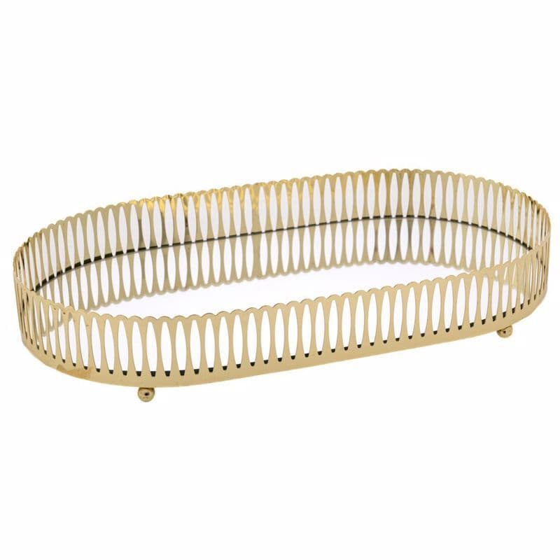 Tava Golden din Metal cu Oglinda 17x32cm