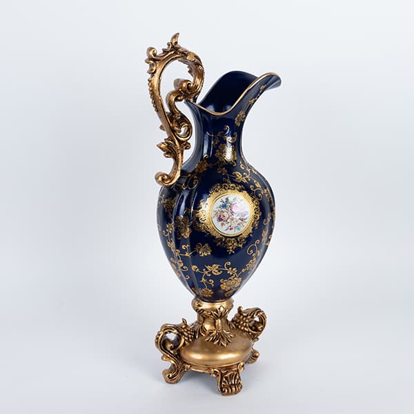 Vaza Blue Gold din Rasina 21x18x52cm