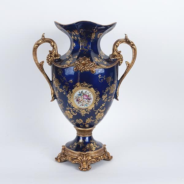 Vaza Blue Gold din Rasina 35x20x48cm