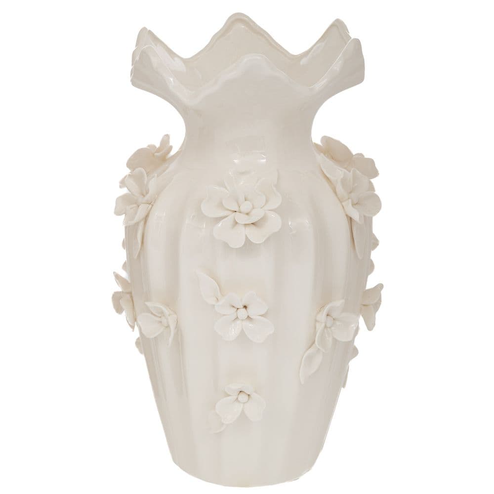 Vaza White Flowers din Ceramica D20x31cm